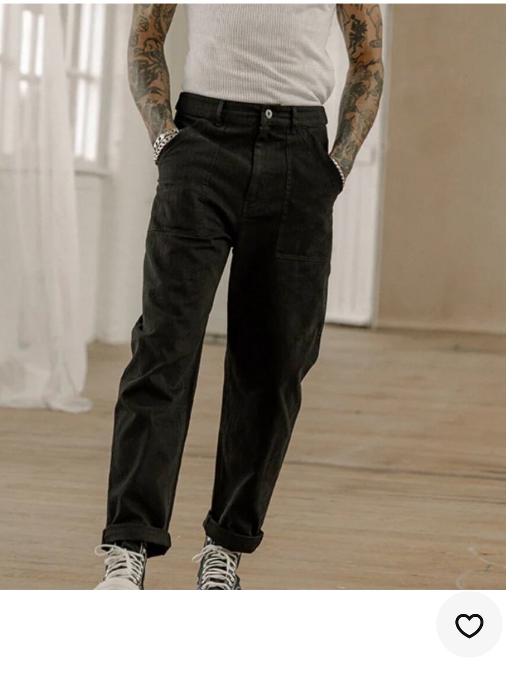 P&Co Service Fatigue Men's Black Workwear Pants - Classic Straight Fit